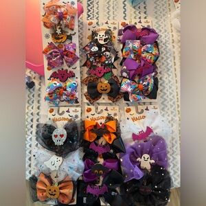 Girls Halloween Themed hair Bows All Brand New